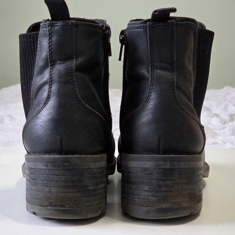 Black Chelsea Boot -Siren-Softmoc US 7/37 Inside Zip Elastic Utility Streetwear - Picture 8 of 13